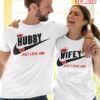 Hubby And Wifey Just Love Nike Matching Valentine Couple T-Shirt