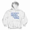 I Am Not Sorry If You Don’t Understand My Level Of Thinking Hoodie