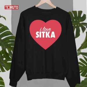 I Love Sitka Red Heart Unisex Sweatshirt 3