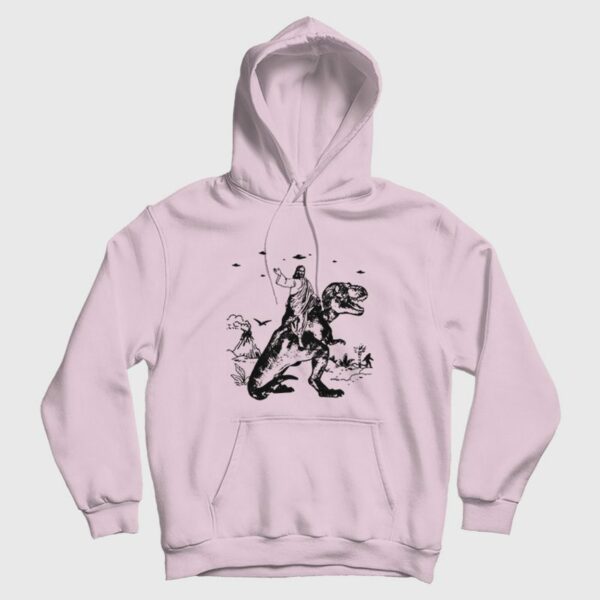 Jesus Riding Dinosaur Ufo Bigfoot Funny Offensive Hoodie