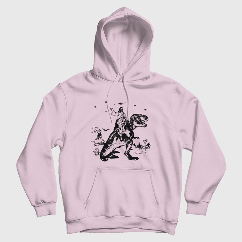 Jesus Riding Dinosaur Ufo Bigfoot Funny Offensive Hoodie Jesus Riding Dinosaur Ufo Bigfoot Funny Offensive Hoodie