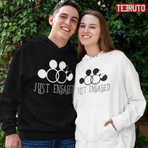 Just Engaged Mickey And Minnie Mouse Disney Couple Matching Hoodie