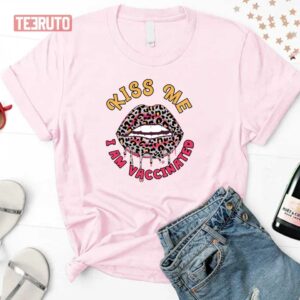 Kiss Me I’m Vaccinated Leopard Lips Valentine’s Day Unisex Sweatshirt