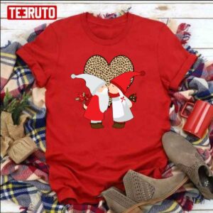 Kissing Gnome Couple Leopard Animal Print Unisex Sweatshirt