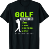 Lazy Links Golf Club T-Shirt Golf Instruction Swing