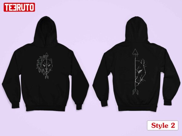 Lion Arrow Art Couple Matching Valentine Hoodie Sweatshirt