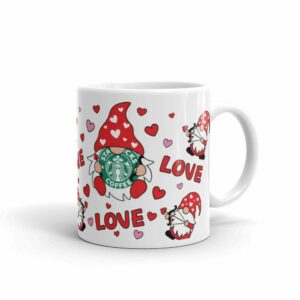 Love Hearts Valentines Gnome Mug