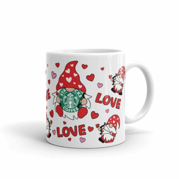Love Hearts Valentines Gnome Mug