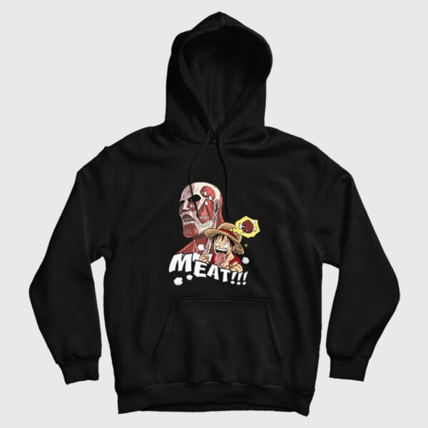 Luffy X Titan Meat Attack On Titan One Piece Hoodie