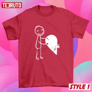 Matching Couple Valentine Hearts T Shirt 3