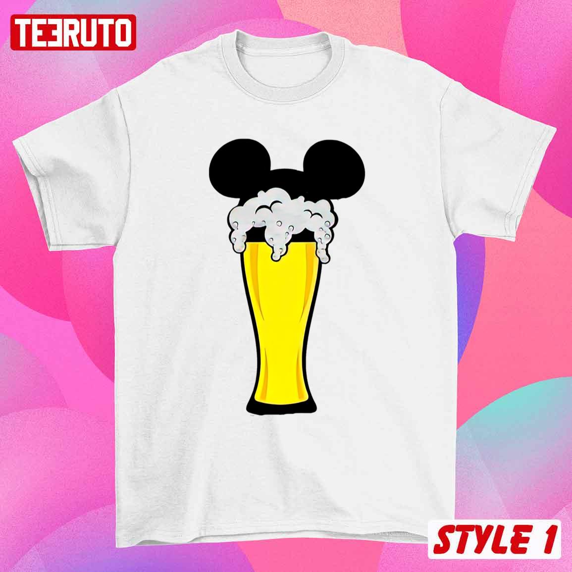 Mickey Minnie Ears Wine And Beer Drink Matching Disney Couple Valentine T-Shirt Mickey Minnie Ears Wine And Beer Drink Matching Disney Couple Valentine T-Shirt