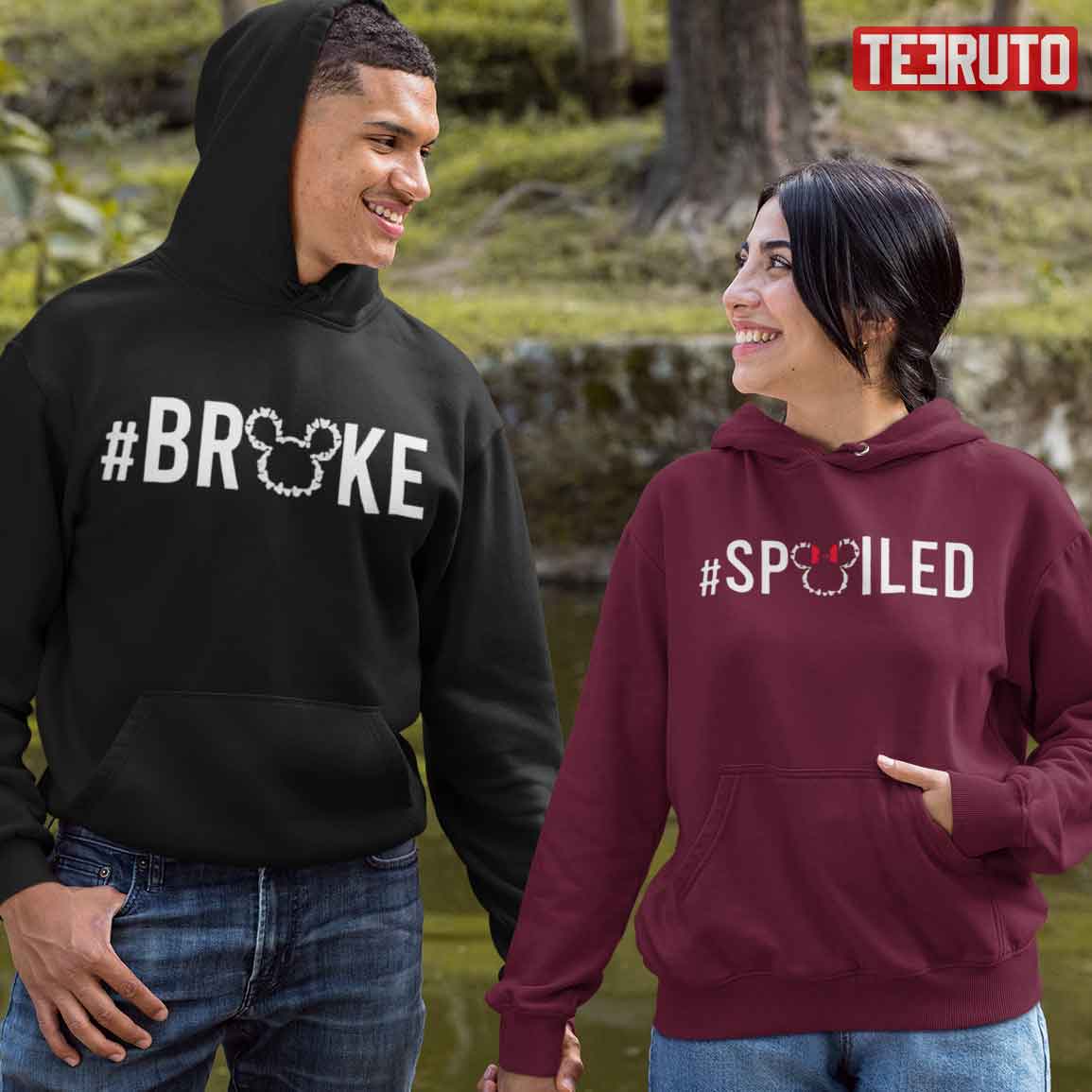 Mickey Minnie Mouse Spoiled And Broke Couple Matching Hoodie Mickey Minnie Mouse Spoiled And Broke Couple Matching Hoodie