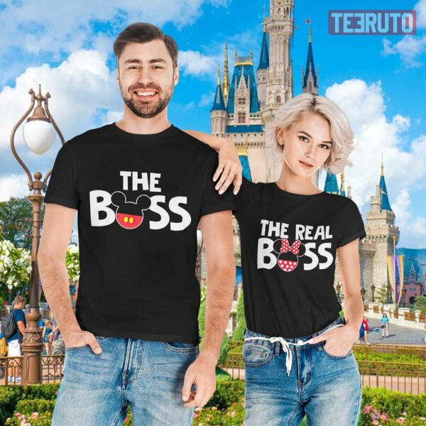 Mickey Minnie Mouse The Boss And The Real Boss Couple Matching T-Shirt