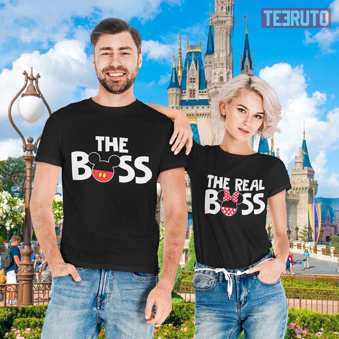 Mickey Minnie Mouse The Boss And The Real Boss Couple Matching T-Shirt Mickey Minnie Mouse The Boss And The Real Boss Couple Matching T-Shirt