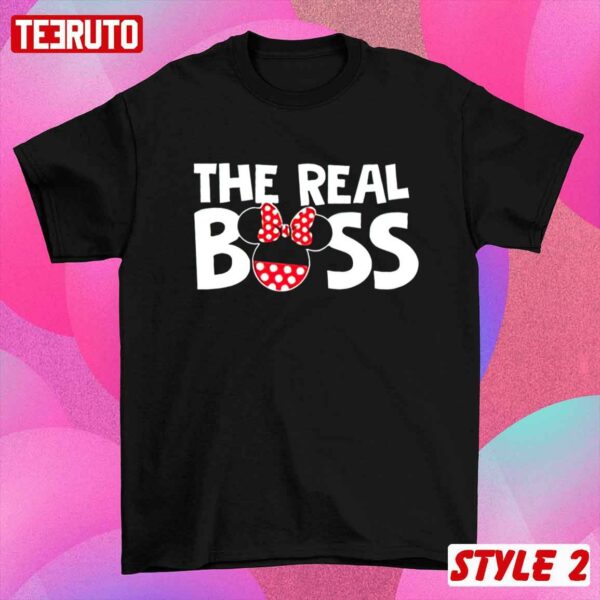 Mickey Minnie Mouse The Boss And The Real Boss Couple Matching T-Shirt