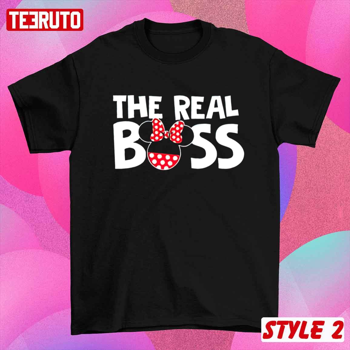 Mickey Minnie Mouse The Boss And The Real Boss Couple Matching T-Shirt Mickey Minnie Mouse The Boss And The Real Boss Couple Matching T-Shirt