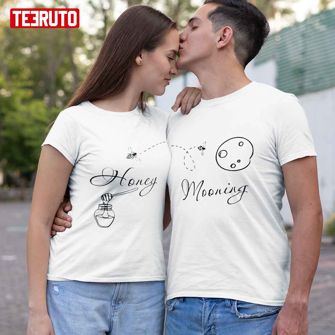 Mooning And Honey Husband And Wife Matching Couple Valentine T-Shirt Mooning And Honey Husband And Wife Matching Couple Valentine T-Shirt
