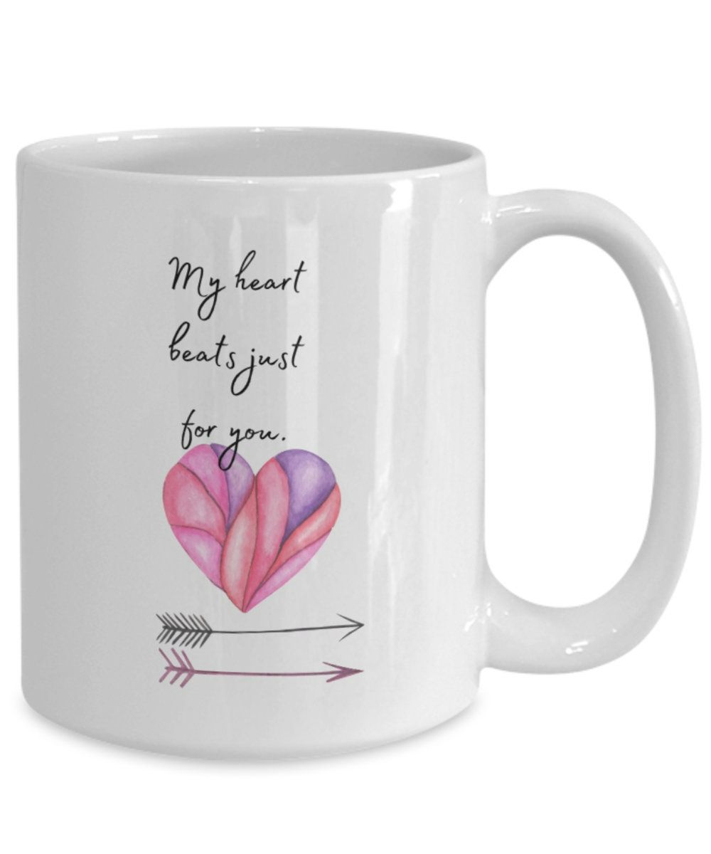My Heart Beats Just For You Valentine Mug My Heart Beats Just For You Valentine Mug