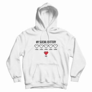 My Social Battery Heart Hoodie 3