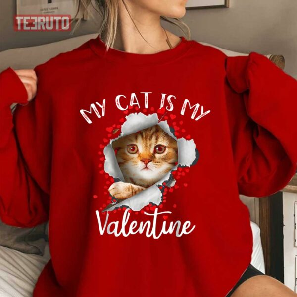 My Valentine Has Paws Cute Cat Unisex Sweatshirt