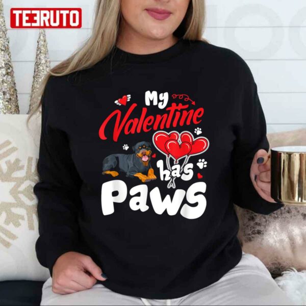 My Valentine Has Paws Pitbull Dog Unisex Sweatshirt