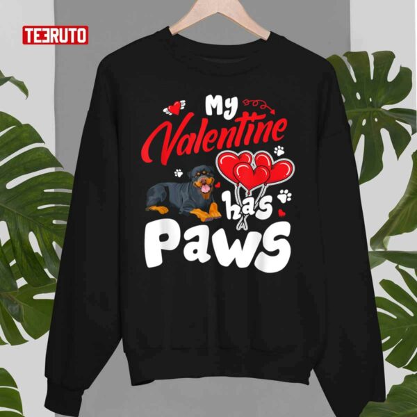 My Valentine Has Paws Pitbull Dog Unisex Sweatshirt