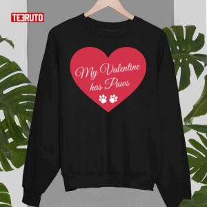 My Valentine Has Paws Red Heart Unisex Sweatshirt 3