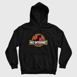 No Internet Jurassic Park Parody Hoodie