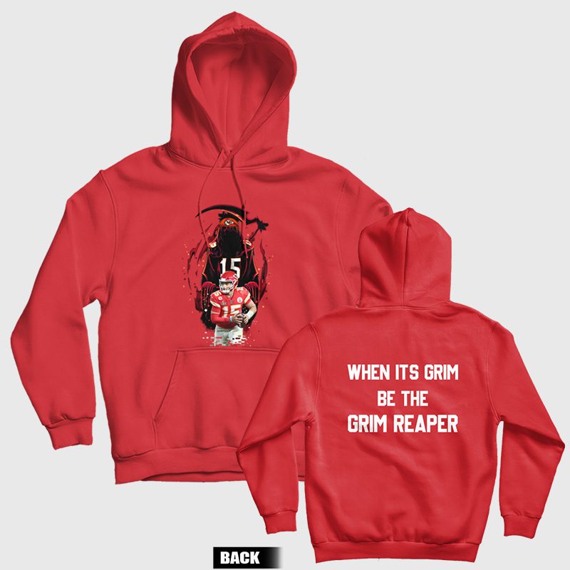 Patrick Mahomes The Grim Reaper Hoodie Front and Back Patrick Mahomes The Grim Reaper Hoodie Front and Back
