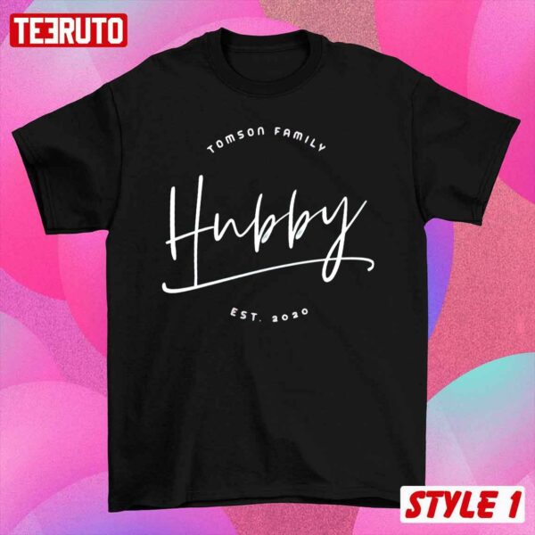Personalize Family Name Hubby Wifey Husband And Wife Matching Couple Valentine T-Shirt