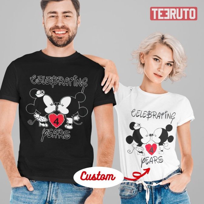 Personalize Mickey Minnie Celebrating Anniversary Husband And Wife Matching T-Shirt Personalize Mickey Minnie Celebrating Anniversary Husband And Wife Matching T-Shirt