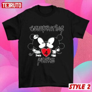 Personalize Mickey Minnie Celebrating Anniversary Husband And Wife Matching T Shirt 3
