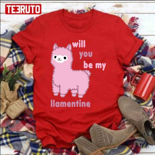 Pink Lalma Valentine Will You Be My Llamentine 2022 Unisex Sweatshirt