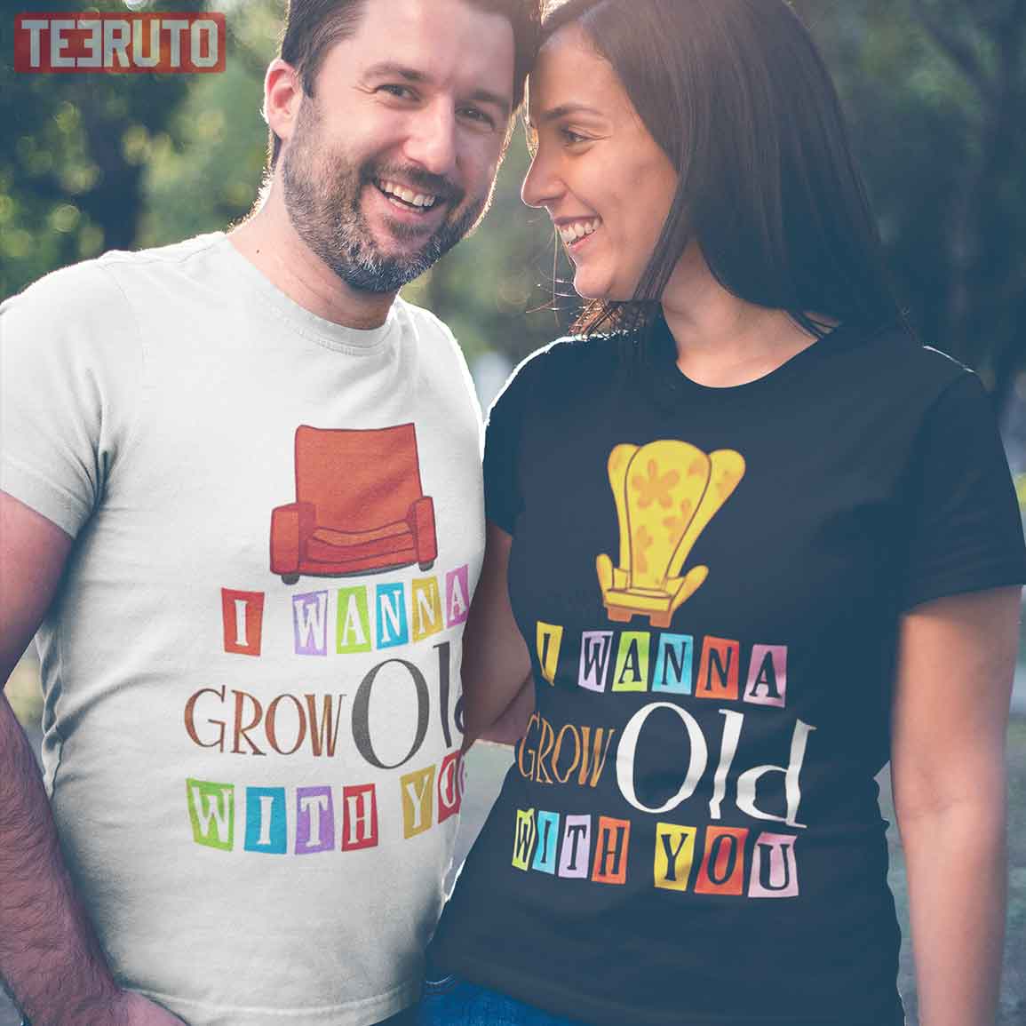 Pixar Up Movie I Wanna Grow Old With You Couple Matching Valentine T-Shirt Pixar Up Movie I Wanna Grow Old With You Couple Matching Valentine T-Shirt