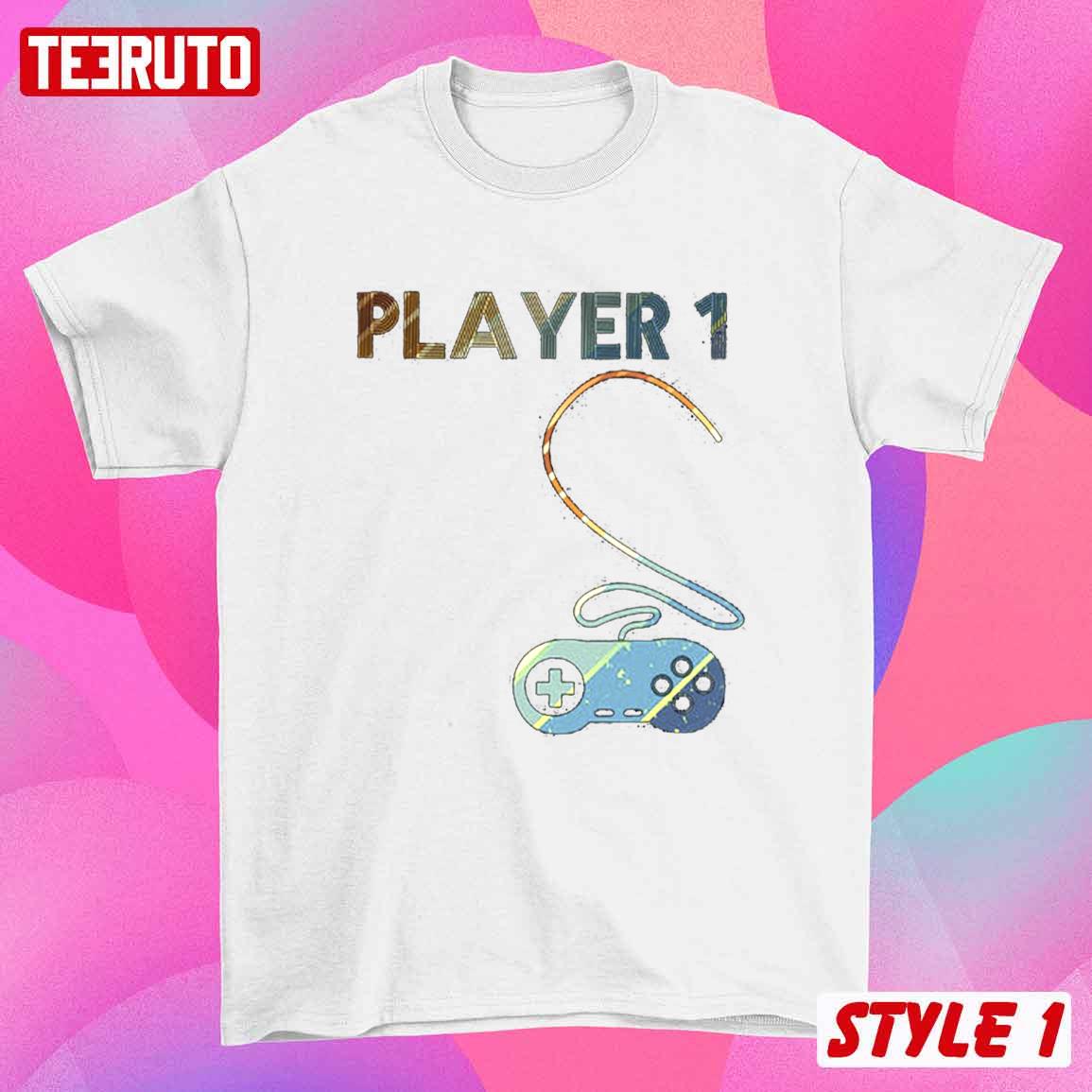 Player 1 And 2 Gamer Consules PS5 Valentine Couple Matching T-Shirt Player 1 And 2 Gamer Consules PS5 Valentine Couple Matching T-Shirt