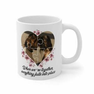Puzzle Shape Collage Print Tea Cup Personalized His And Her Mug