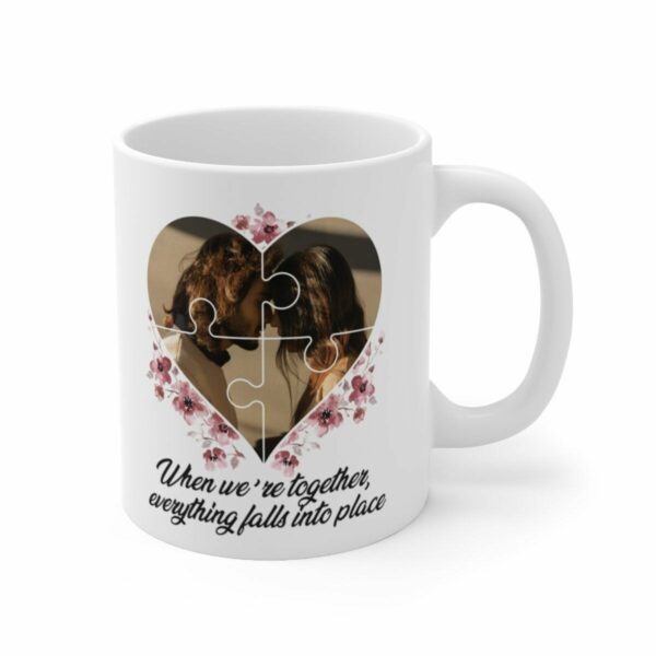 Puzzle Shape Collage Print Tea Cup Personalized His And Her Mug