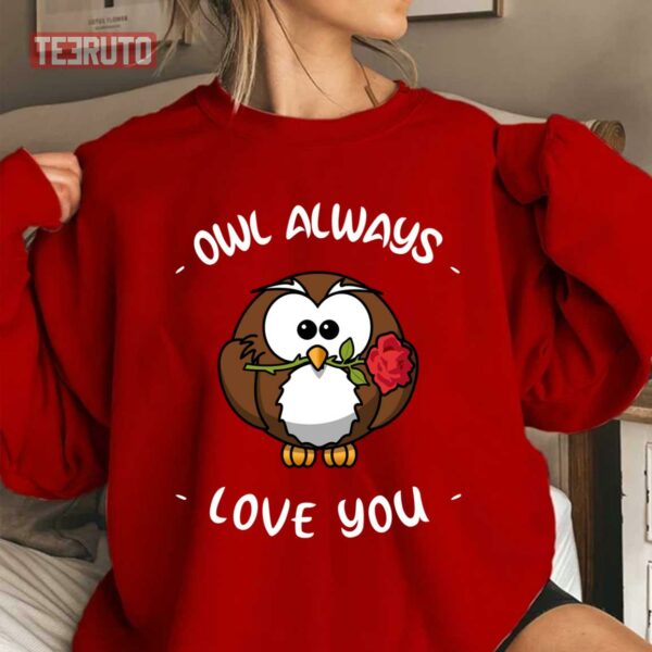 Quote Valentine’s Day Owl Always Love You Unisex Sweatshirt