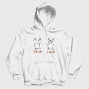 Rabbits Before 2023 After 2023 Funny Hoodie 3