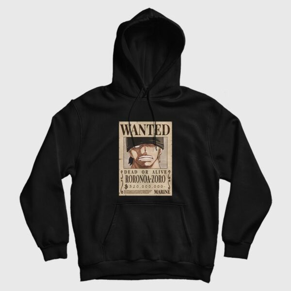 Roronoa Zoro Wanted Poster One Piece Hoodie