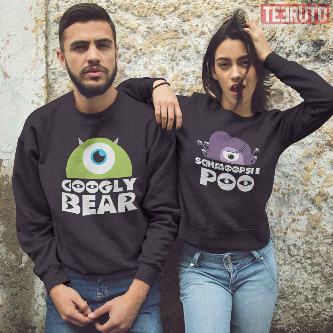 Schmoopsie Poo Googly Bear Monsters Inc Mike Wazowski Valentine Matching Couple Sweatshirt Schmoopsie Poo Googly Bear Monsters Inc Mike Wazowski Valentine Matching Couple Sweatshirt