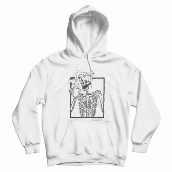Skeleton Drinking Coffee Hoodie