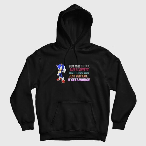 Sonic You May Think Life Is Shitty Right Now But Just You Wait It Gets Worse Hoodie