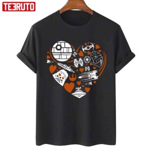 Star War Valentine Disney Hearts Unisex Sweatshirt Unisex T Shirt 3