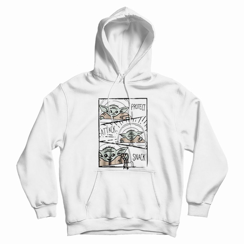 Star Wars Mandalorian Baby Yoda The Child Protect Attack Snack Hoodie Star Wars Mandalorian Baby Yoda The Child Protect Attack Snack Hoodie