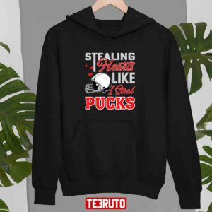 Stealing Hearts Like I Steal Pucks Quote Unisex T Shirt 3