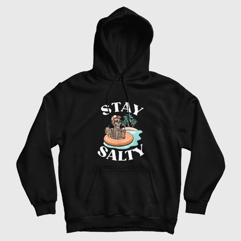 Summer Vacation Skeleton Stay Salty Hoodie Summer Vacation Skeleton Stay Salty Hoodie