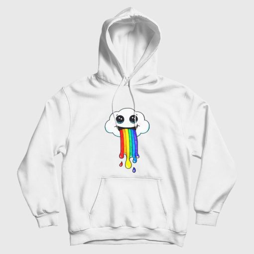 Super Cute Cloud Puking A Rainbow Hoodie Super Cute Cloud Puking A Rainbow Hoodie