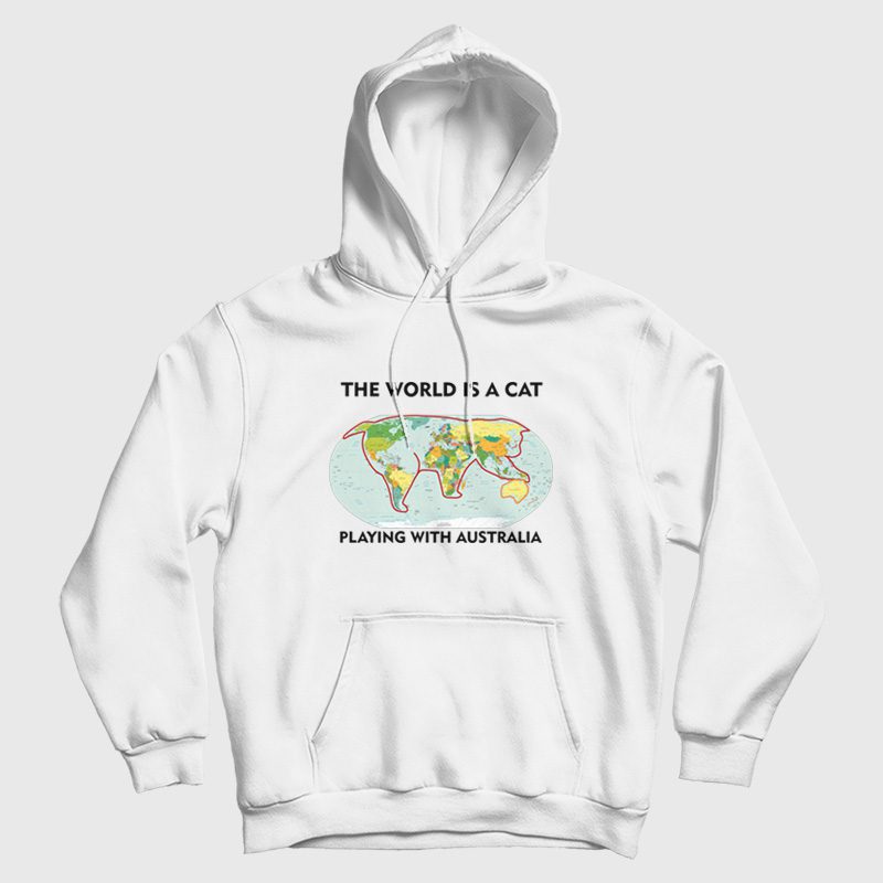 The World Is A Cat Playing With Australia Hoodie The World Is A Cat Playing With Australia Hoodie