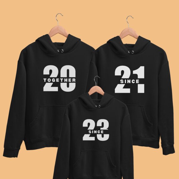 Together Since Year Personalised Family Hoodies Combo